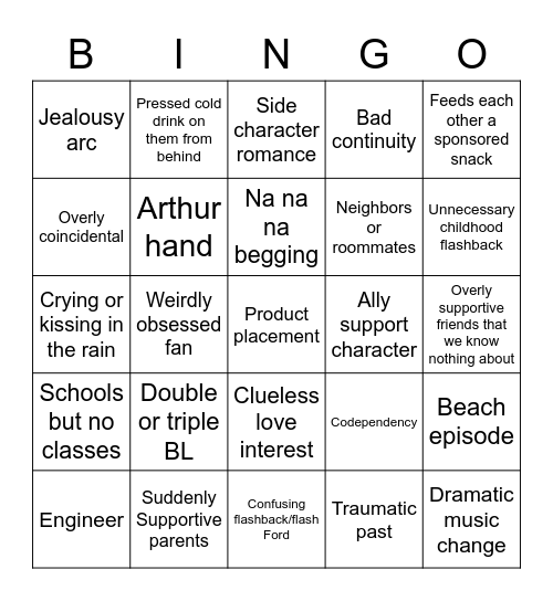 GMMTV BL Bingo Card