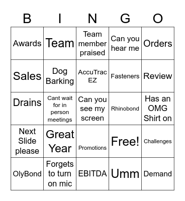 OMG BINGO Card