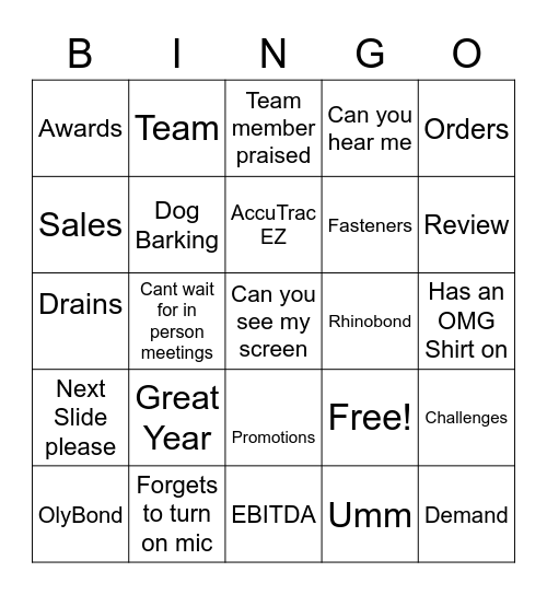 OMG BINGO Card