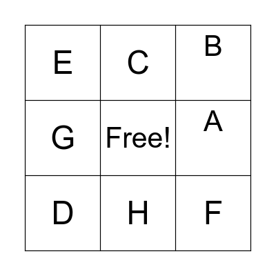 2D Geometry Bingo Card