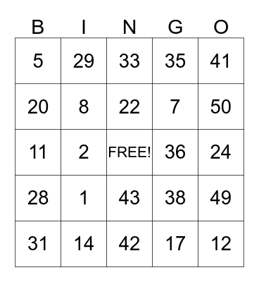 SUMMER BINGO FUN Bingo Card