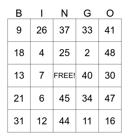 SUMMER BINGO FUN Bingo Card