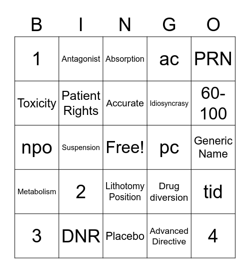 Review Ch 1-13 Bingo Card