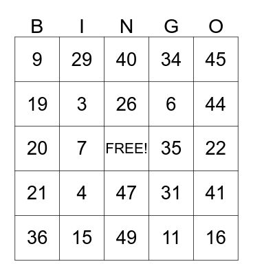 SUMMER BINGO FUN Bingo Card