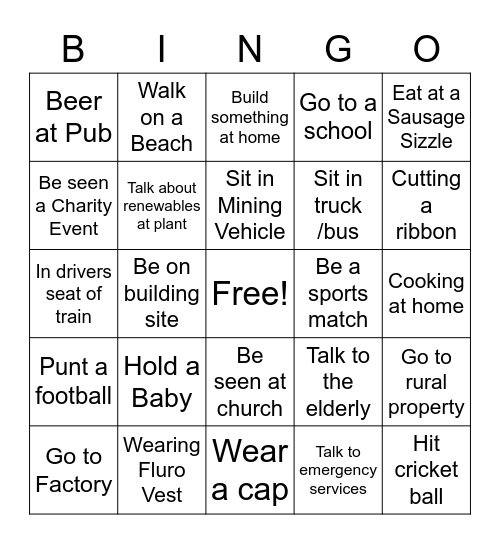 Scomo’s 2022 Election Campaign Bingo Card