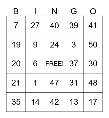 SUMMER BINGO FUN Bingo Card