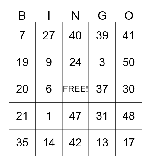 SUMMER BINGO FUN Bingo Card