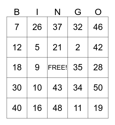 SUMMER BINGO FUN Bingo Card