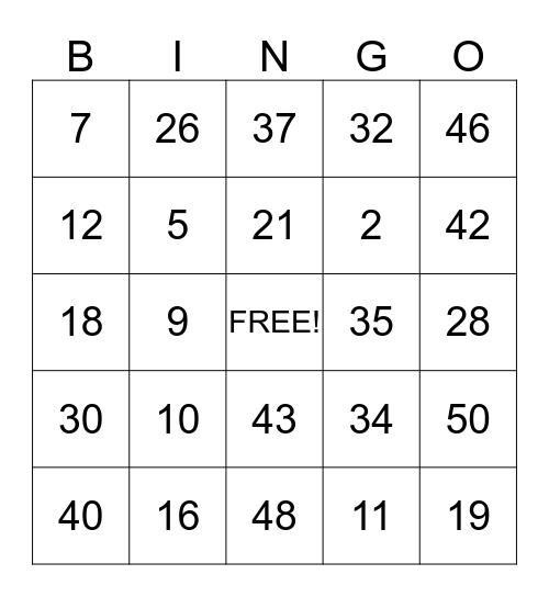 SUMMER BINGO FUN Bingo Card