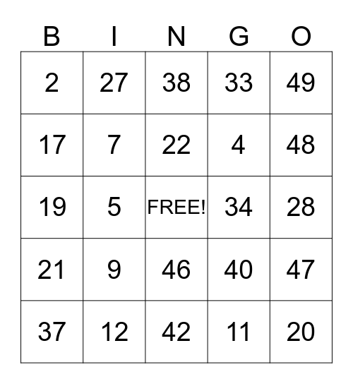 SUMMER BINGO FUN Bingo Card