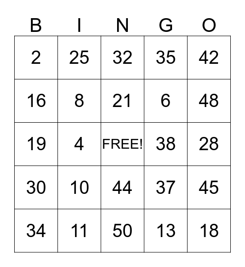 SUMMER BINGO FUN Bingo Card