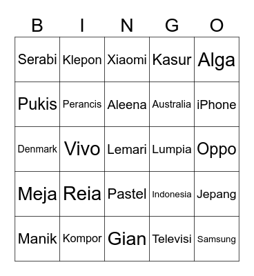 Ilsavane Bingo Card