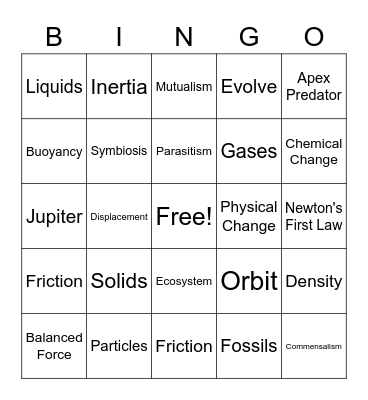Review Bingo Card