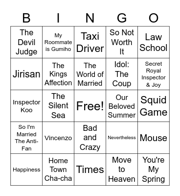 Drakor w/ Radio_RPW Bingo Card