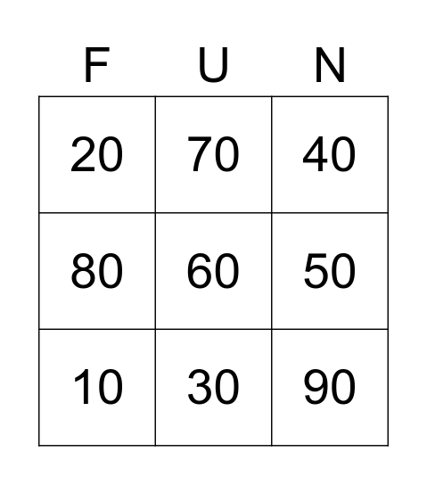 100 days of school Bingo Card