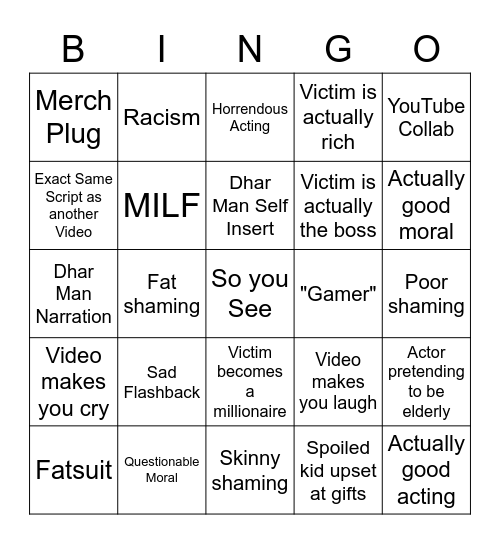 Dhar Man Bingo Card