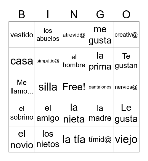 Unit 1 and 2 and 3 Bingo Card