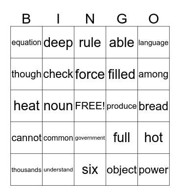 Fry's Fifth 100 (475 - 488 & Review) Bingo Card