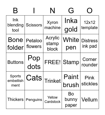 Reverse Bingo Card