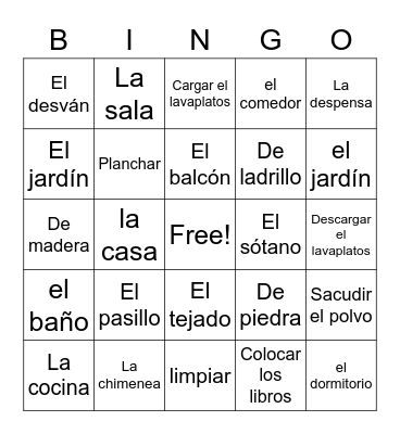 Santillana 2 - Unidad 2 Desafío 1 vocabulario Bingo Card
