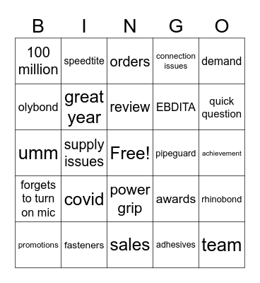 OMG Bingo Card