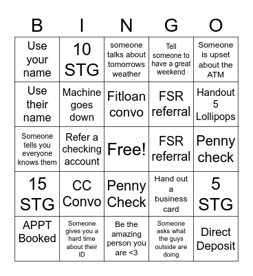 Have Fun at Work Day! Bingo Card