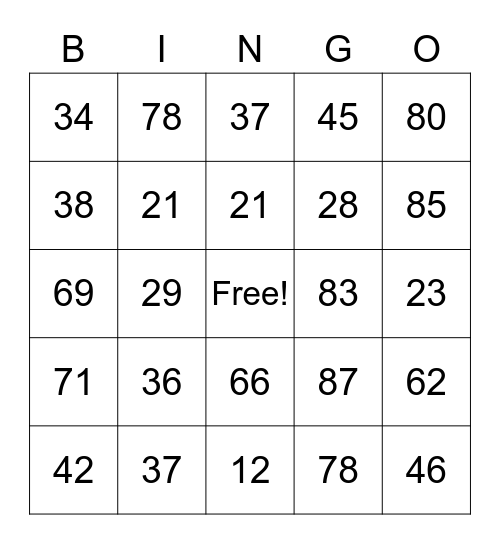 February Social Bingo Card