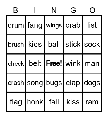 Fundations Bingo Card