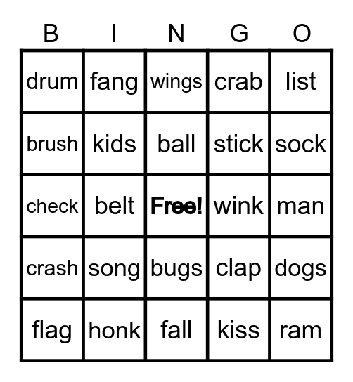 Fundations Bingo Card