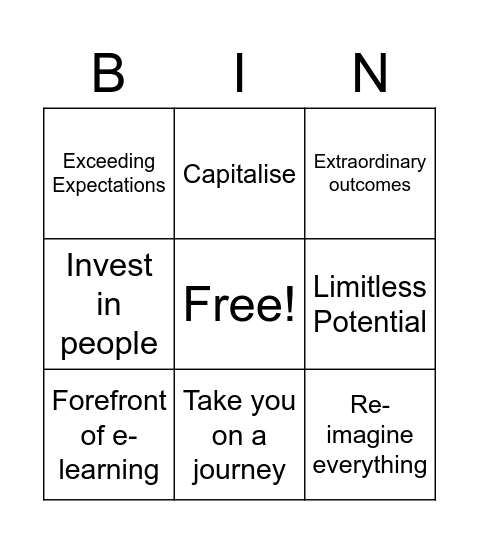 Ben Betts Bingo Card