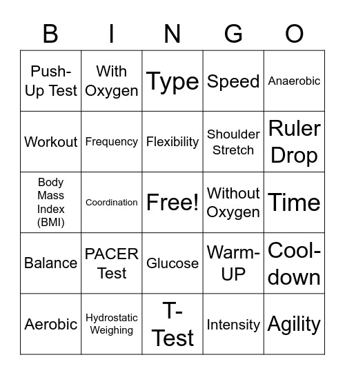 Health 3.1-3.2 Bingo Card