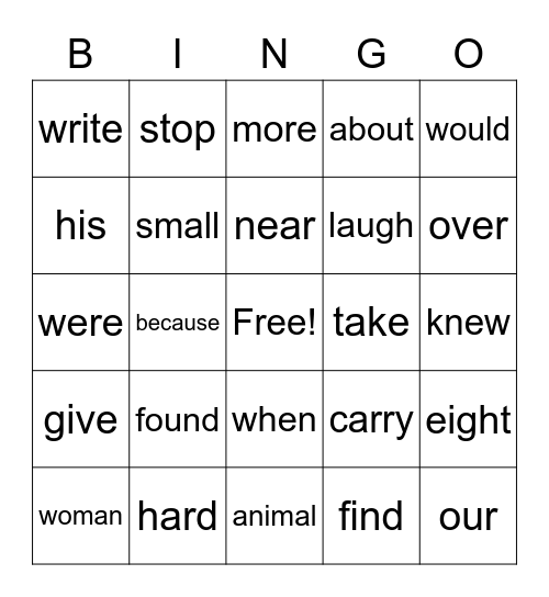 1-4b Bingo Card