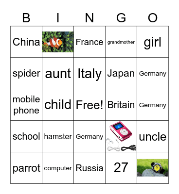 Revision Bingo Card