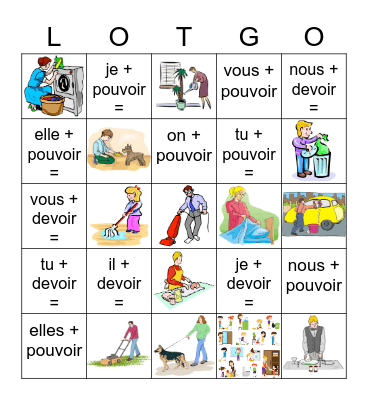 Les Corvées + Pouvoir + Devoir Bingo Card