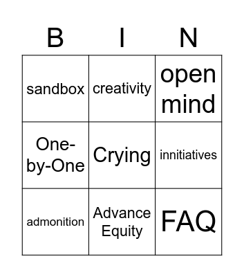 WGU Meetings Bingo Card