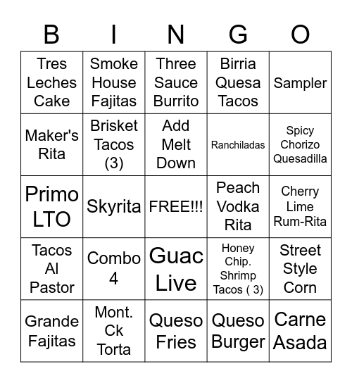 SERVER BINGO Card