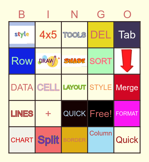 GAME Bingo Card