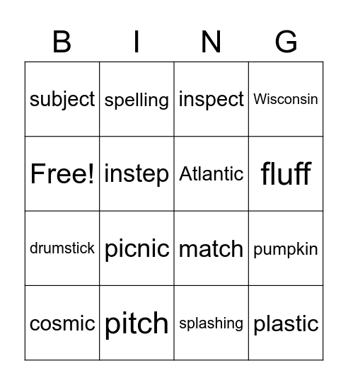 Bingo Card