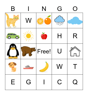 Colors, letters and more Bingo Card