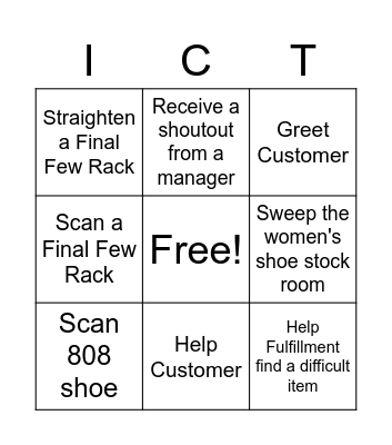 RAISING THE BAR Bingo Card
