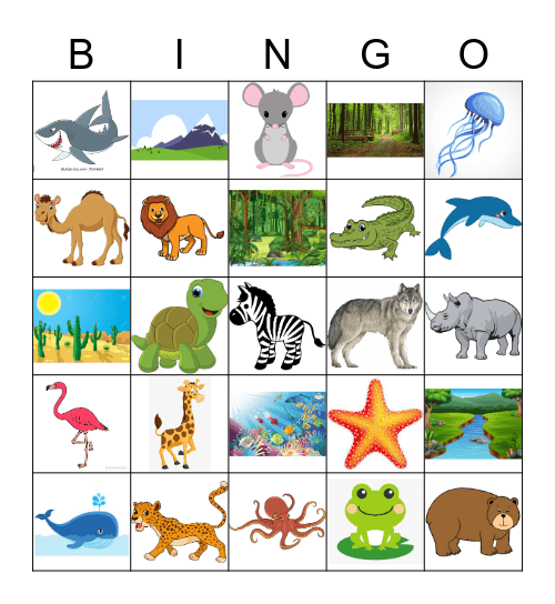 Animals Bingo Card