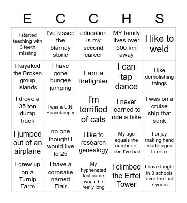 ECCHS BINGO Card