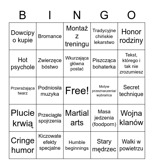 Styczniowa Gildia Popkultury Bingo Card