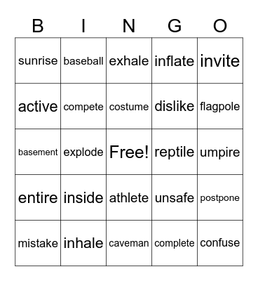 Unit 6- 2nd Grade Bingo Card