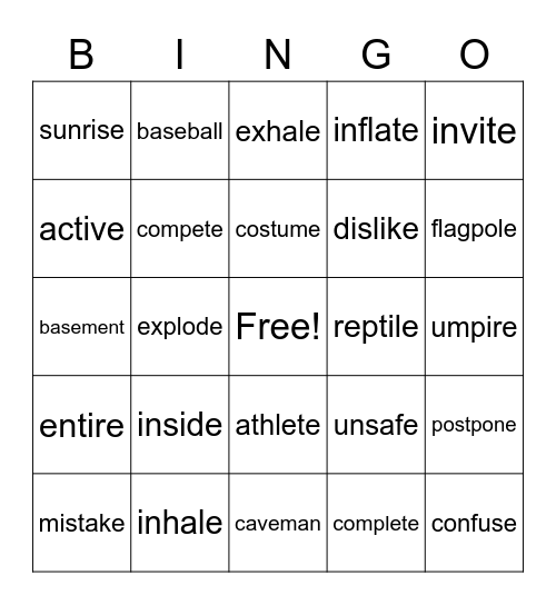 Unit 6- 2nd Grade Bingo Card