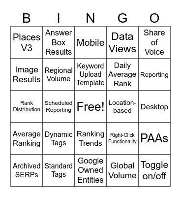 STAT Bingo Card