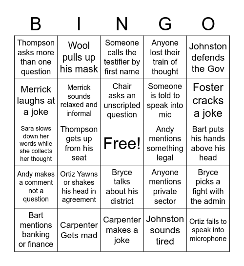 HFIN Bingo Card