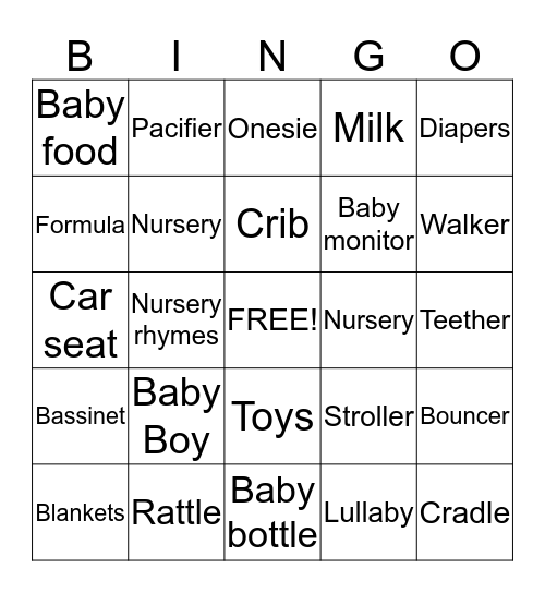 DARSI'S BABY SHOWER! Bingo Card