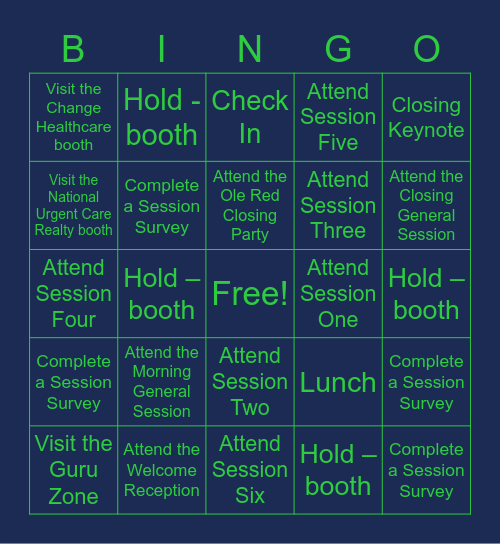 Urgent Care Connect Bingo Card