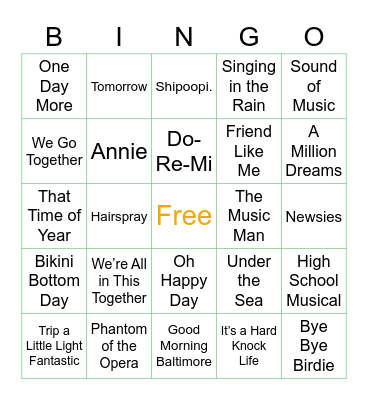 Caden and Grampa’s Musical Birthday! Bingo Card